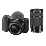 Sony ZV-E10 Mirrorless Camera with 16-50mm and 55-210mm Lens (ILCZV-E10Y) (Black)